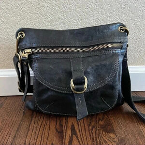 Fossil Shoulder Bag Sasha Black Leather Crossbody Purse ZB2986